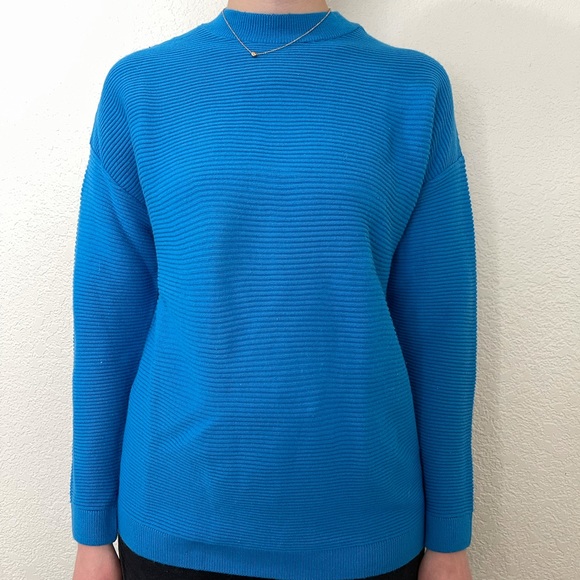 Cobalt Blue Ribbed Sweater - Picture 2 of 4